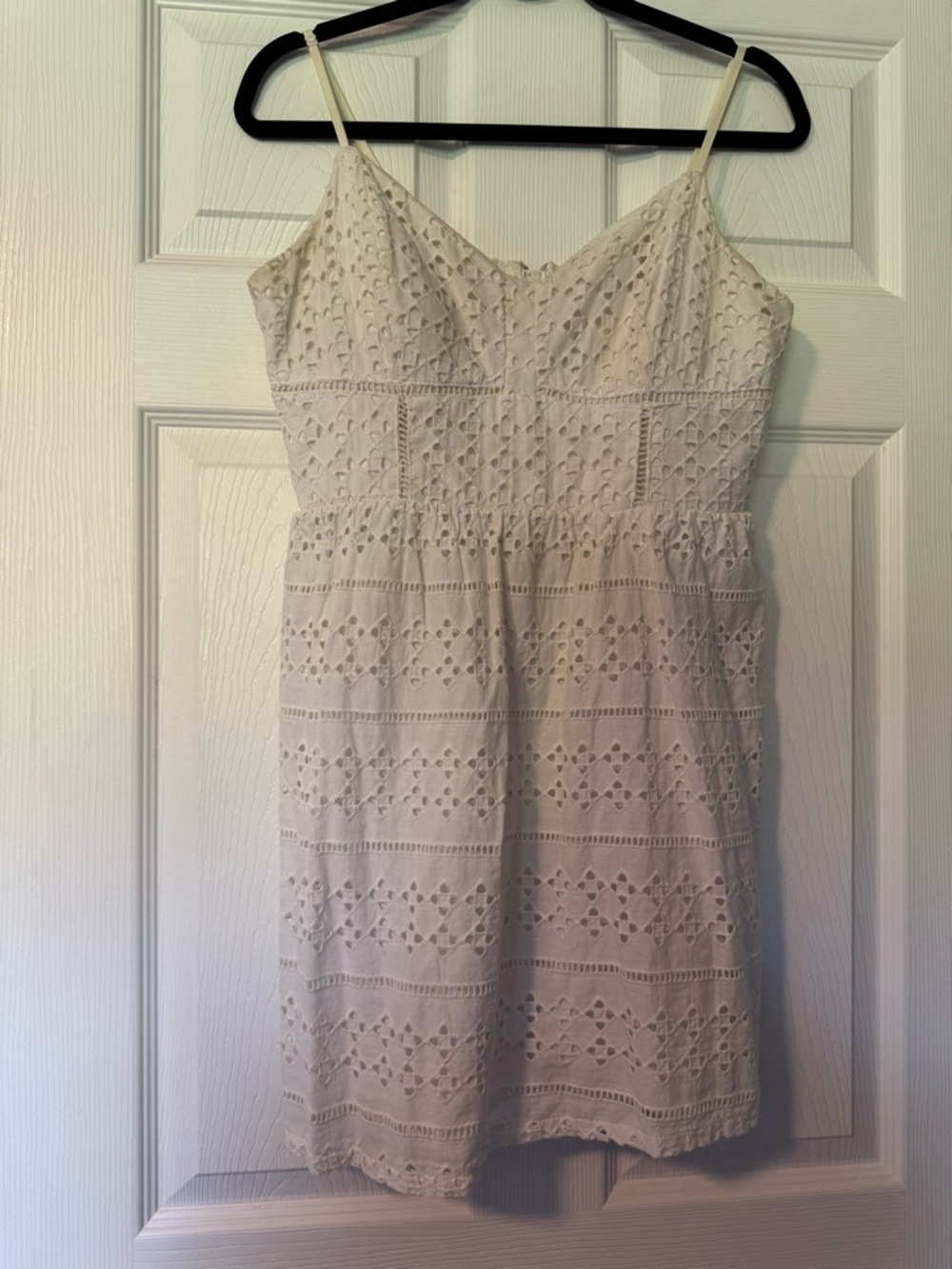 Three Hearts Cream Eyelet Spaghetti Strap Mini Dress